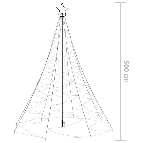 LED-Weihnachtsbaum mit Metallstange 1400 LEDs Mehrfarbig 5 m