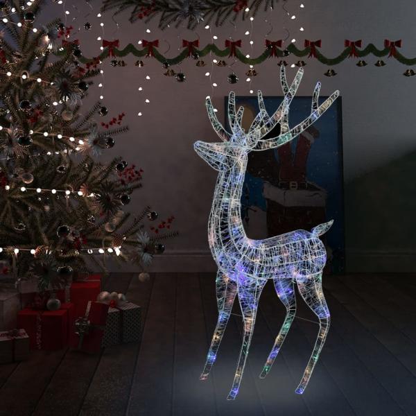 ARDEBO.de - LED-Rentier XXL Acryl Weihnachtsdeko 250 LED 180 cm Mehrfarbig