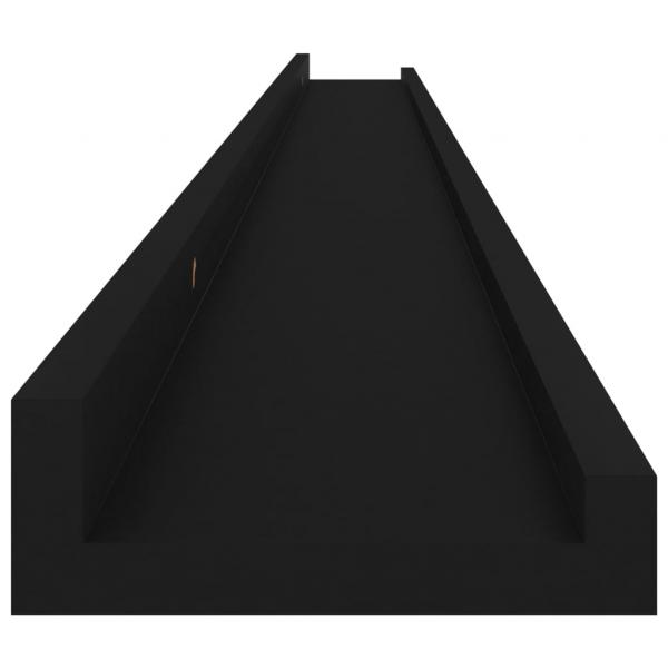 Wandregale 2 Stk. Schwarz 115x9x3 cm