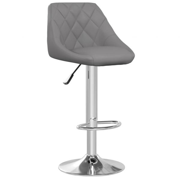 Barhocker 2 Stk. Grau Kunstleder 