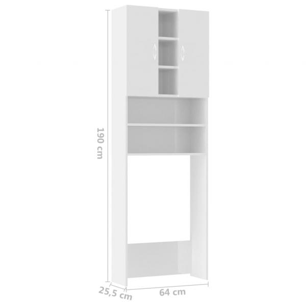 Waschmaschinenschrank Hochglanz-Weiß 64x25,5x190 cm