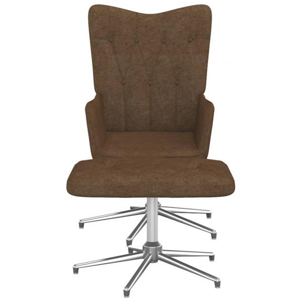 Relaxsessel mit Hocker Braun Stoff