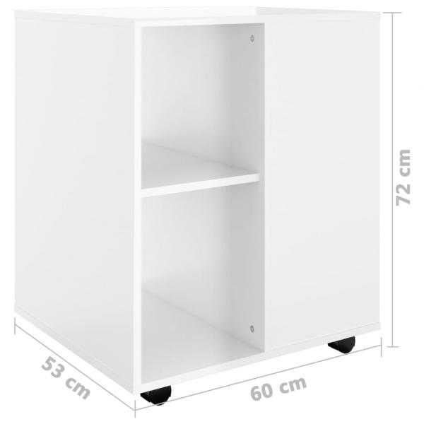 Rollschrank Hochglanz-Weiß 60x53x72 cm Holzwerkstoff