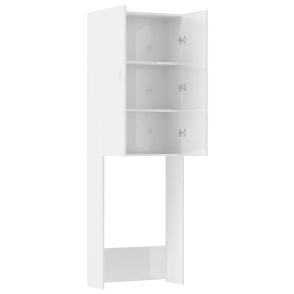 Waschmaschinenschrank Hochglanz-Weiß 64x25,5x190 cm