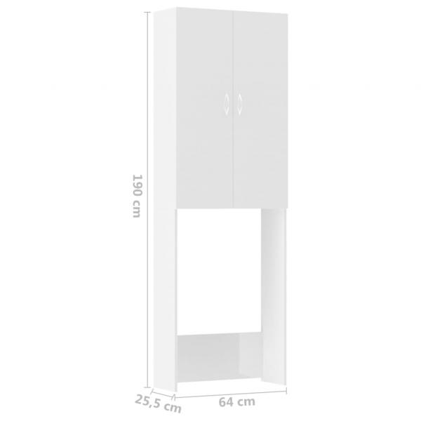 Waschmaschinenschrank Hochglanz-Weiß 64x25,5x190 cm