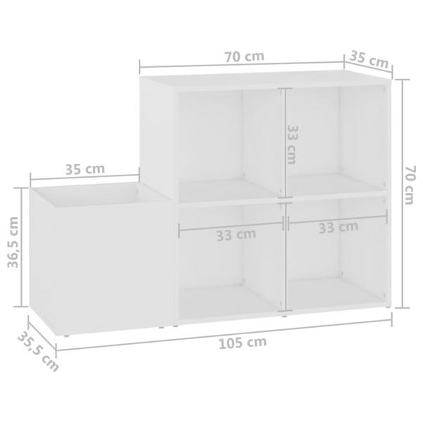 Flur-Schuhschrank Weiß 105x35,5x70 cm Holzwerkstoff