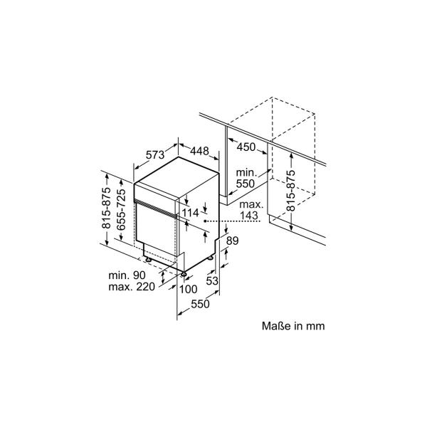 Bosch SPI6YMS17E Teilintegrierter Geschirrspüler, 45 cm breit, 10 Maßgedecke, aquaStop, PerfectDry, 8 Programme, Edelstahl