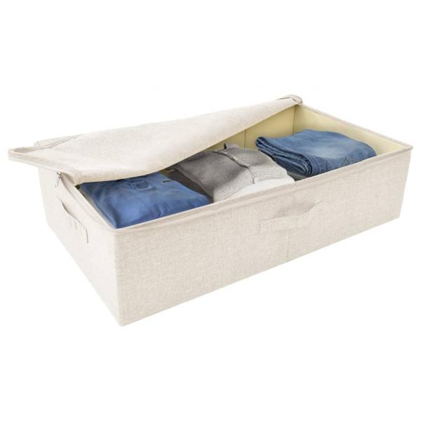 Aufbewahrungsboxen 2 Stk. Stoff 70x40x18 cm Creme