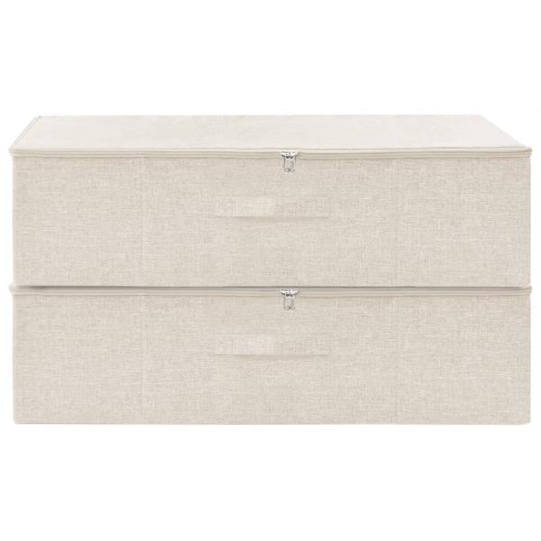 Aufbewahrungsboxen 2 Stk. Stoff 70x40x18 cm Creme