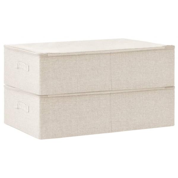 Aufbewahrungsboxen 2 Stk. Stoff 70x40x18 cm Creme