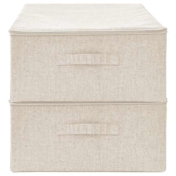 Aufbewahrungsboxen 2 Stk. Stoff 70x40x18 cm Creme