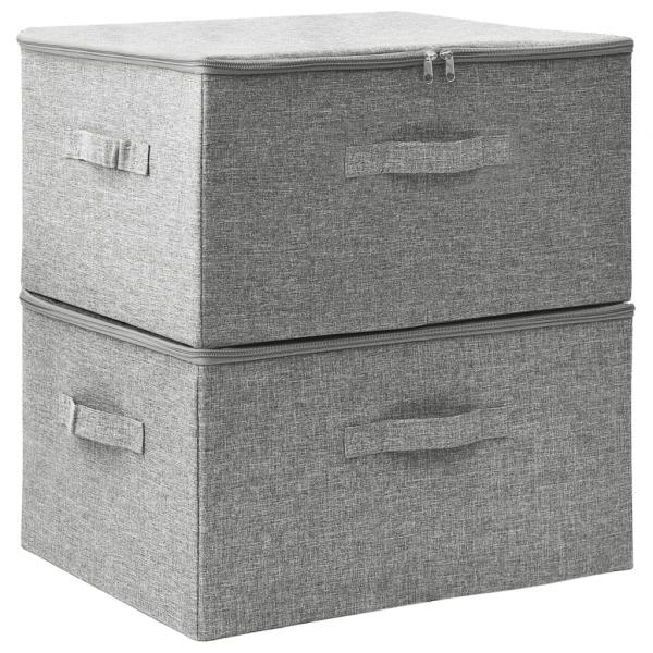 Aufbewahrungsboxen 2 Stk. Stoff 43x34x23 cm Grau