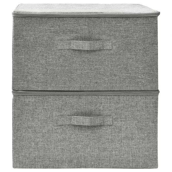 Aufbewahrungsboxen 2 Stk. Stoff 43x34x23 cm Grau