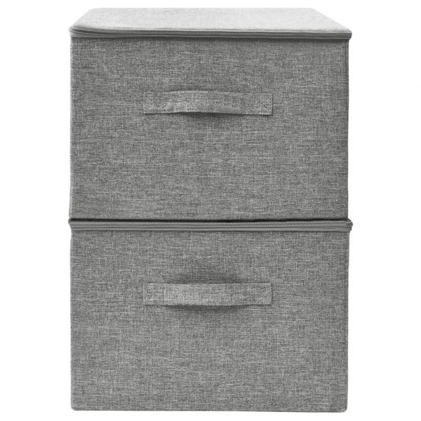 Aufbewahrungsboxen 2 Stk. Stoff 43x34x23 cm Grau