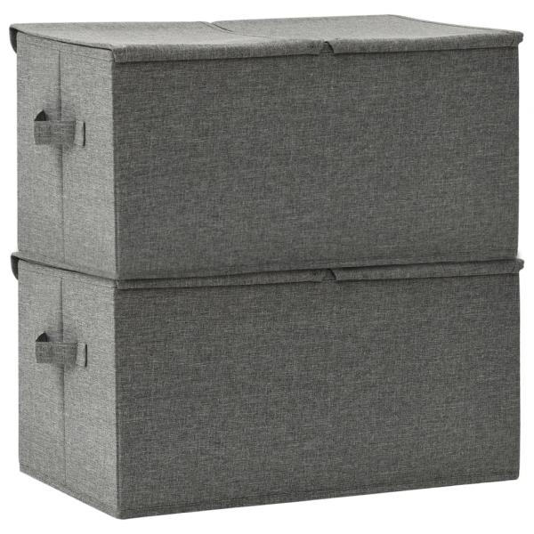 Aufbewahrungsboxen 2 Stk. Stoff 50x30x25 cm Anthrazit