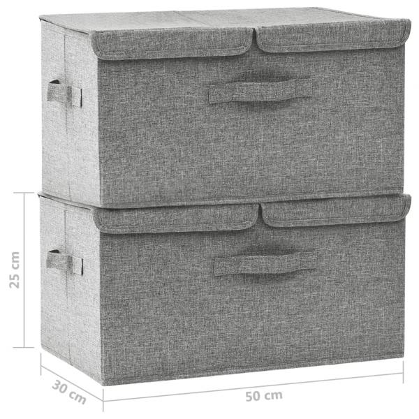 Aufbewahrungsboxen 2 Stk. Stoff 50x30x25 cm Grau