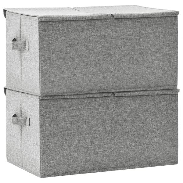 Aufbewahrungsboxen 2 Stk. Stoff 50x30x25 cm Grau