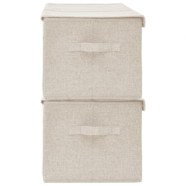 Aufbewahrungsboxen 2 Stk. Stoff 50x30x25 cm Creme