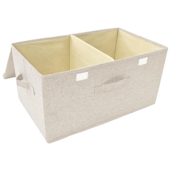 Aufbewahrungsboxen 2 Stk. Stoff 50x30x25 cm Creme