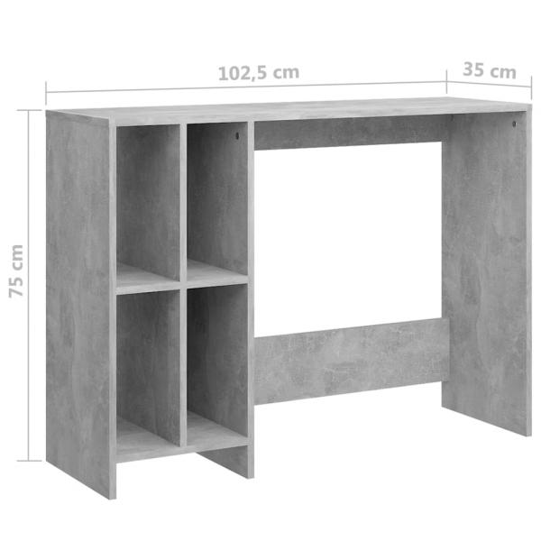 Computertisch Betongrau 102,5x35x75 cm Holzwerkstoff