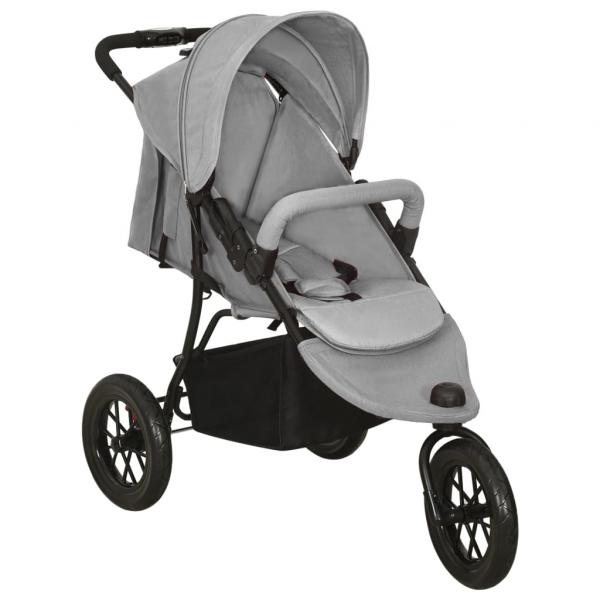 ARDEBO.de - Kinderwagen Hellgrau Stahl