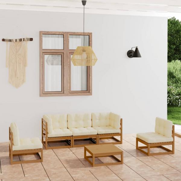 ARDEBO.de - 6-tlg. Garten-Lounge-Set mit Kissen Kiefer Massivholz