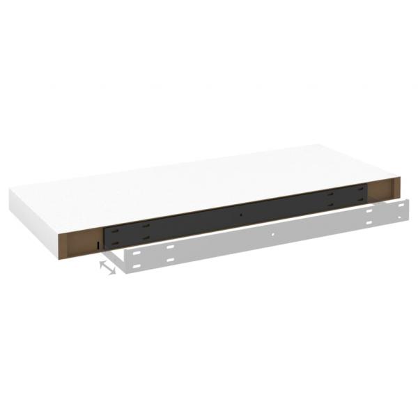 Schweberegale 2 Stk. Eichen-Optik und Weiß 60x23,5x3,8 cm MDF