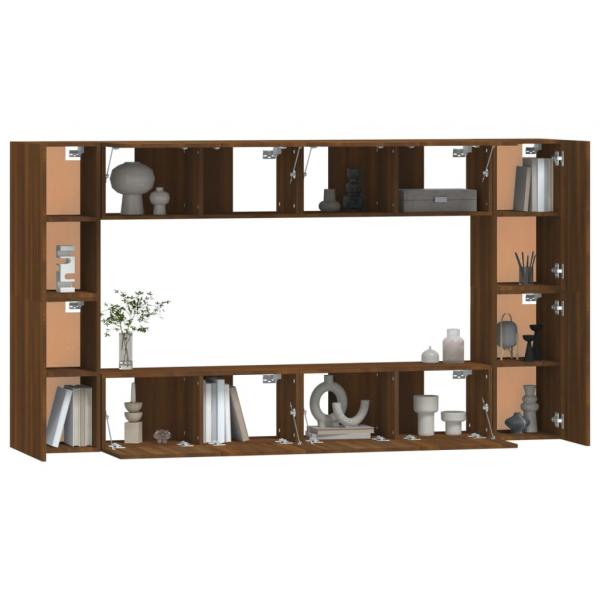 8-tlg. TV-Schrank-Set Braun Eichen-Optik Holzwerkstoff