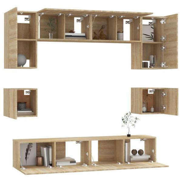 8-tlg. TV-Schrank-Set Sonoma-Eiche Holzwerkstoff