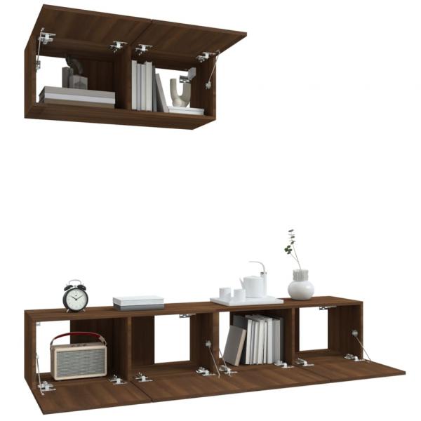 3-tlg. TV-Schrank-Set Braun Eichen-Optik Holzwerkstoff