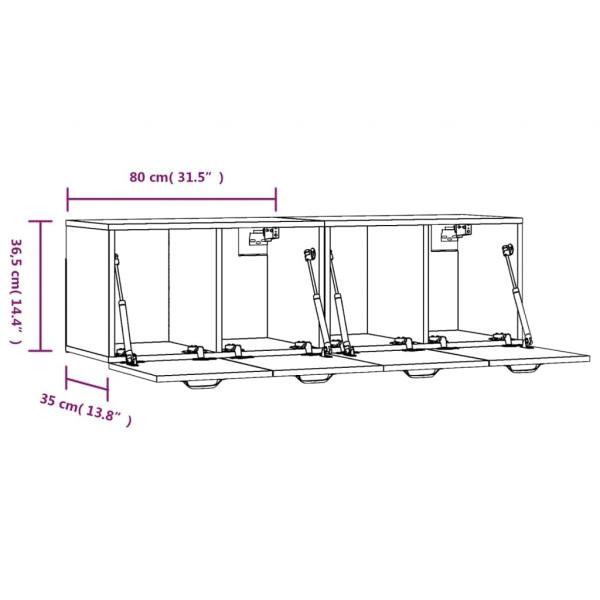 Wandschränke 2Stk Braun Eichen-Optik 80x35x36,5cm Holzwerkstoff