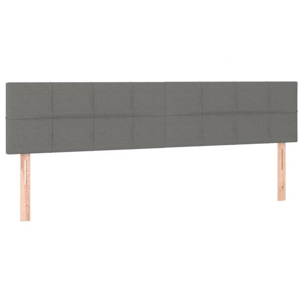 Kopfteile 2 Stk. Dunkelgrau 100x5x78/88 cm Stoff