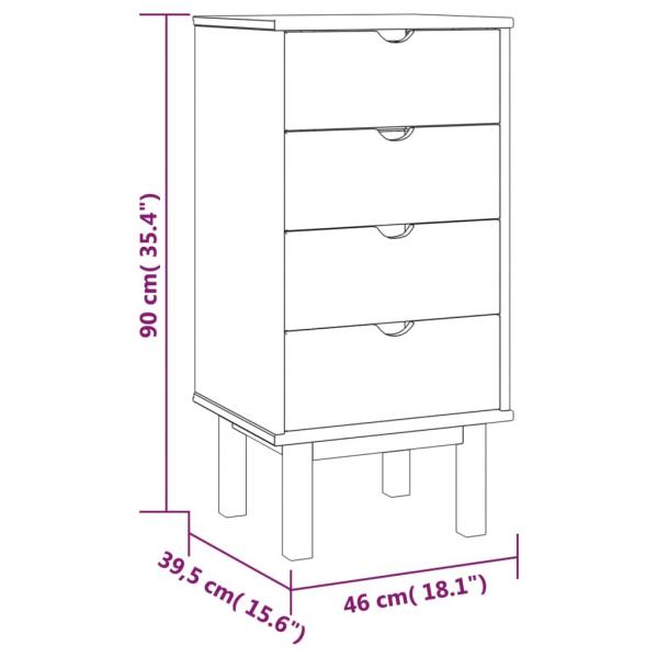 Schubladenschrank OTTA 45x39x90 cm Massivholz