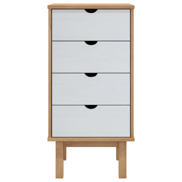 Schubladenschrank OTTA Braun & Weiß 45x39x90 cm Massivholz