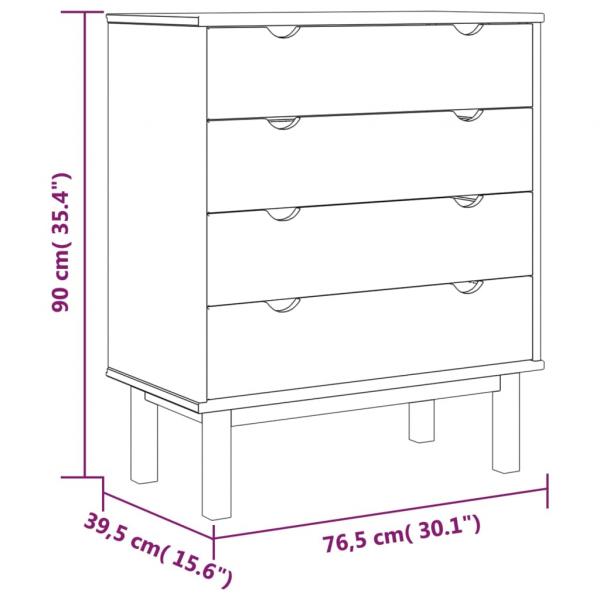 Schubladenschrank OTTA 76,5x39,5x90 cm Massivholz