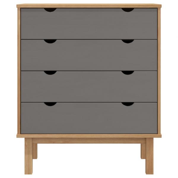 Schubladenschrank OTTA Braun&Grau 76,5x39,5x90 cm Massivholz