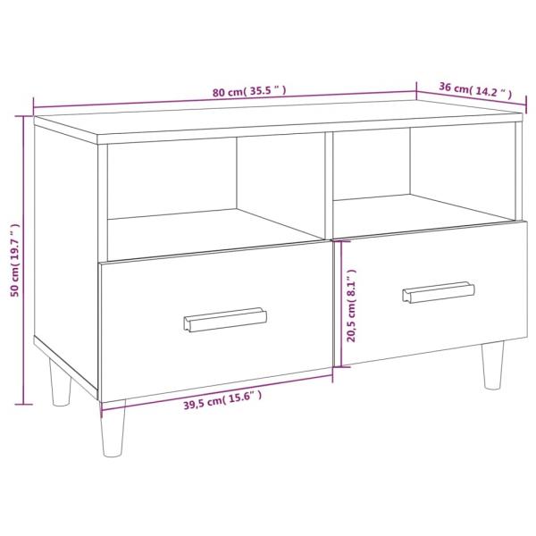 TV-Schrank Grau Sonoma 80x36x50 cm Holzwerkstoff