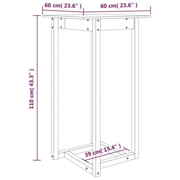 Bartisch Weiß 60x60x110 cm Massivholz Kiefer