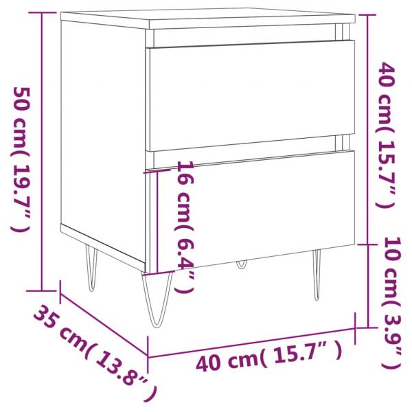 Nachttisch Betongrau 40x35x50 cm Holzwerkstoff