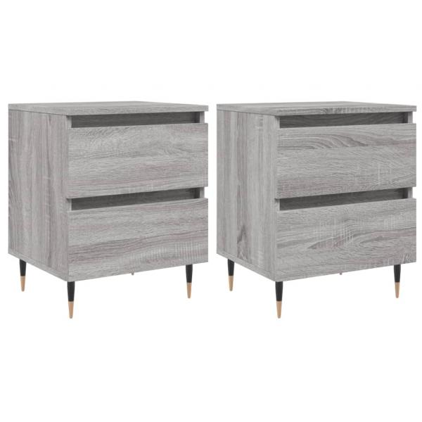 Nachttische 2 Stk. Grau Sonoma 40x35x50 cm Holzwerkstoff