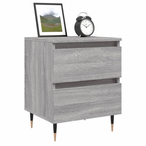 Nachttische 2 Stk. Grau Sonoma 40x35x50 cm Holzwerkstoff