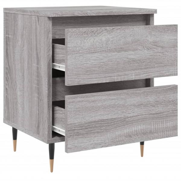 Nachttische 2 Stk. Grau Sonoma 40x35x50 cm Holzwerkstoff