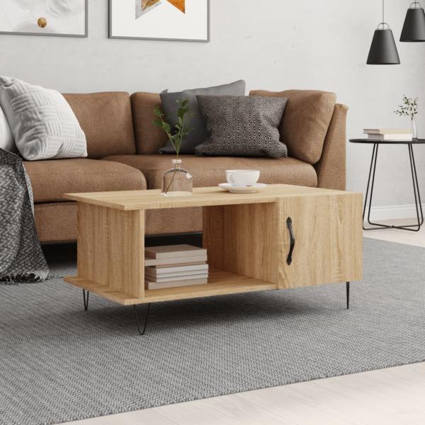 ARDEBO.de - Couchtisch Sonoma-Eiche 90x50x40 cm Holzwerkstoff