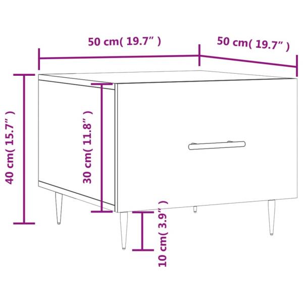 Couchtisch Schwarz 50x50x40 cm Holzwerkstoff