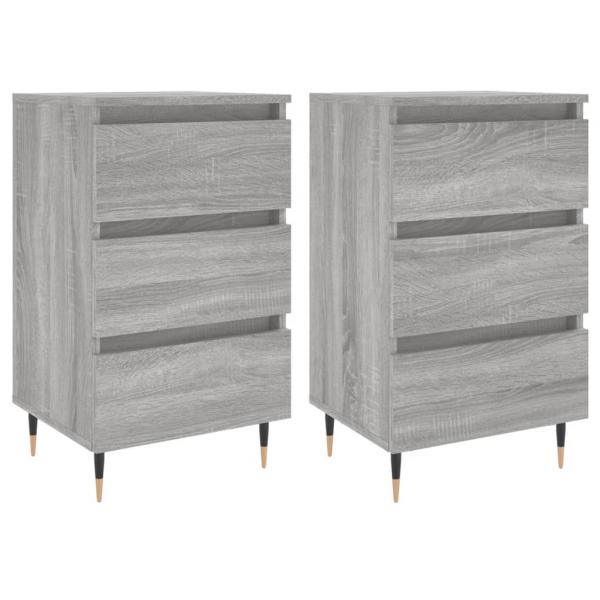 Nachttische 2 Stk. Grau Sonoma 40x35x69 cm Holzwerkstoff