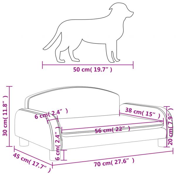 Hundebett Dunkelgrau 70x45x30 cm Stoff