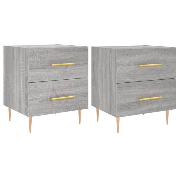 Nachttische 2 Stk. Grau Sonoma 40x35x47,5 cm Holzwerkstoff