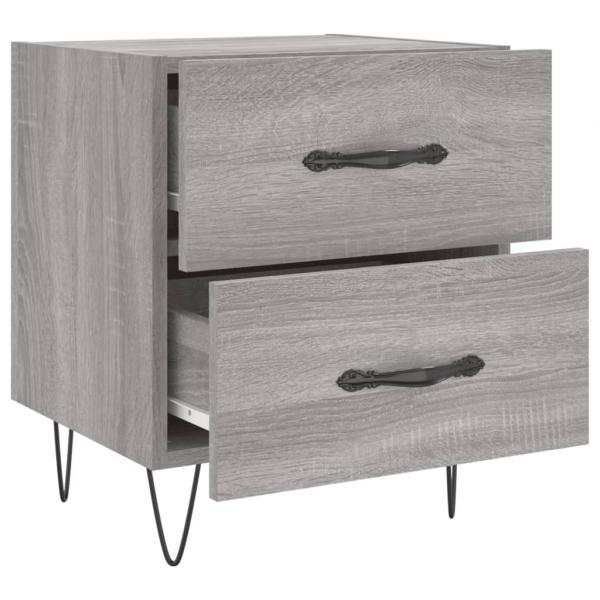 Nachttische 2 Stk. Grau Sonoma 40x35x47,5 cm Holzwerkstoff