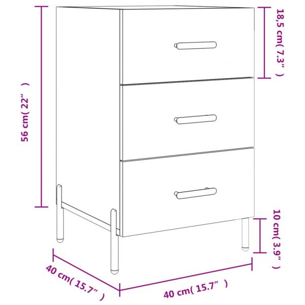 Nachttisch Betongrau 40x40x66 cm Holzwerkstoff