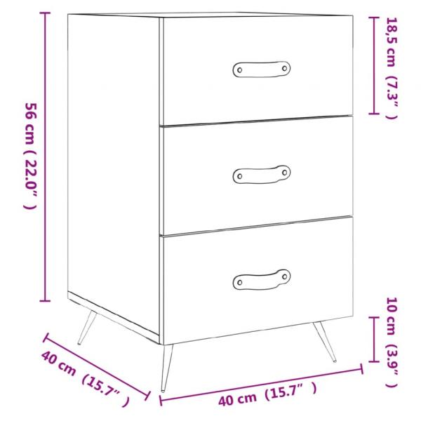 Nachttisch Betongrau 40x40x66 cm Holzwerkstoff